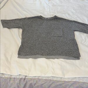 Gray Crewneck ladies top.